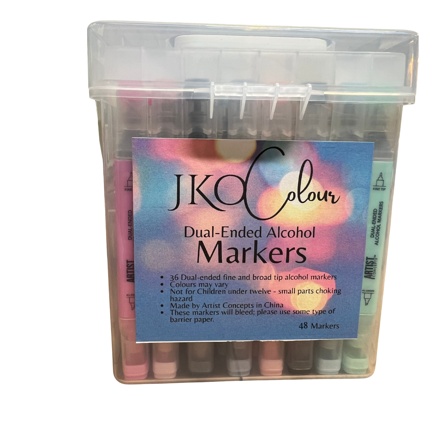 EVERMOORE DELUXE GIFT BUNDLE — 48 Dual-Tipped Alcohol Markers + Colouring Book