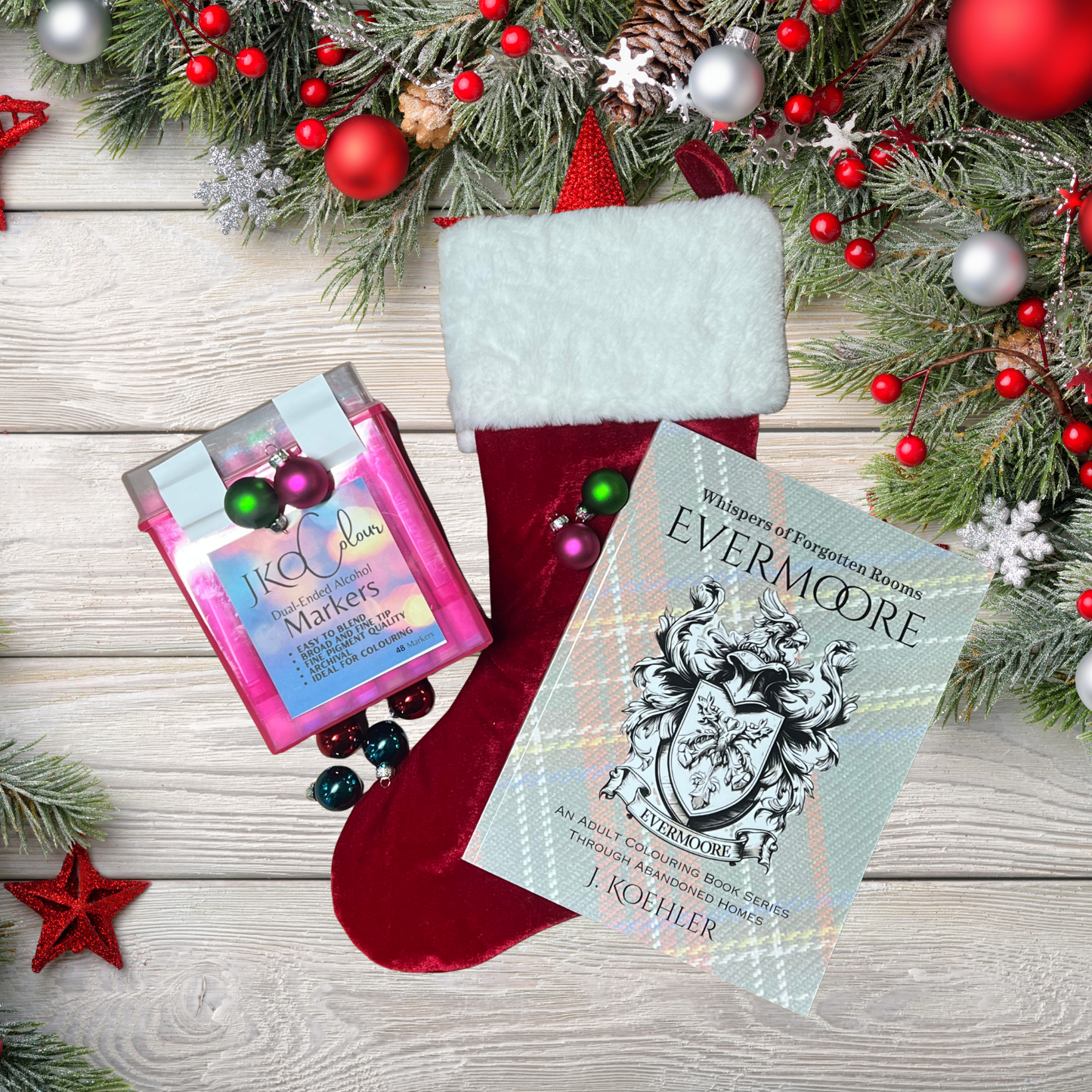 🎁 Evermoore Creative Gift Set — 48 Dual-Tipped Markers + Colouring Book